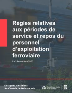 Règles relatives aux périodes de service et de repos du personnel d’exploitation ferroviaire (2020)